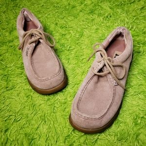 7.5 - Mudd tan suede leather lace-up chunky shoes